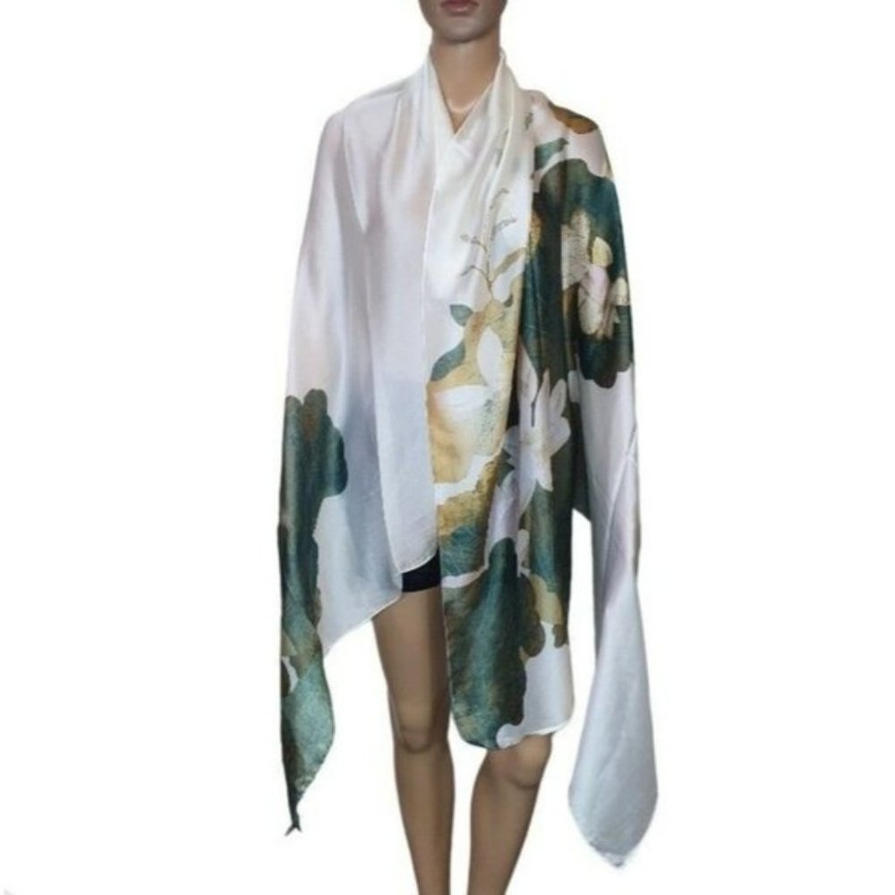 Long pendant Necklace Loop brown leather jewellery Statement neckpiece ring